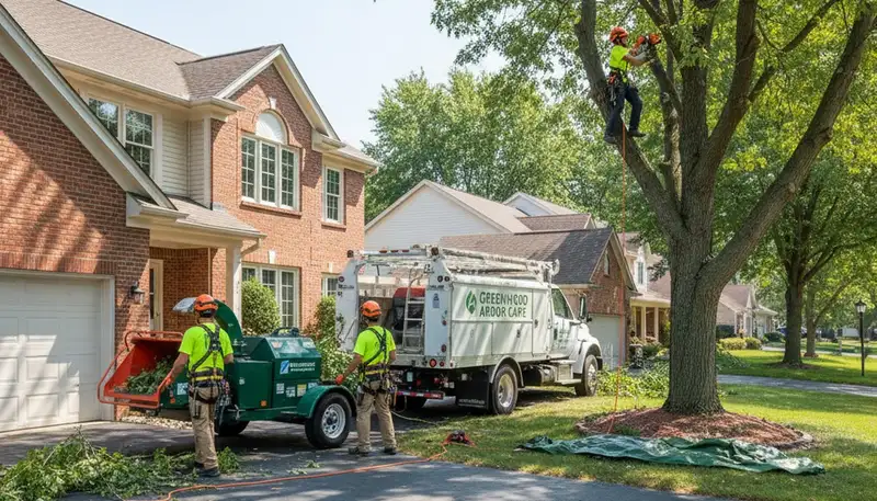 Residential tree removal and trimming service in Greenwood, IN enhancing safety and curb appeal