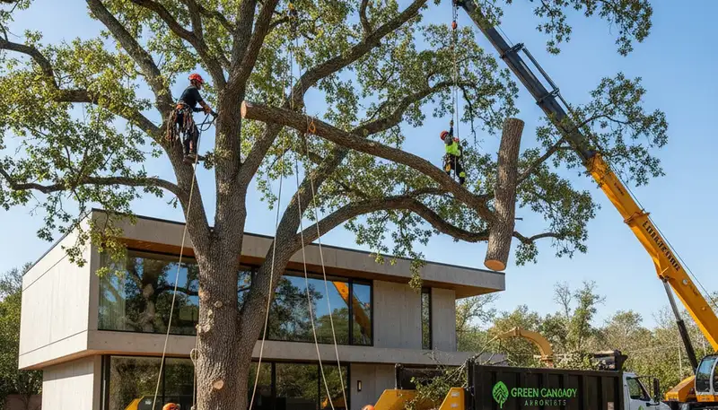 Professional tree removal service in Indianapolis, IN safely clearing large damaged tree