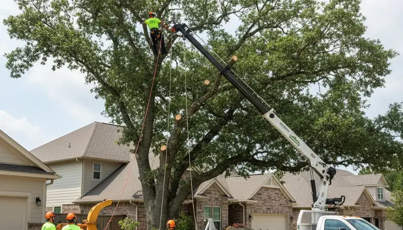 Professional tree removal team working in Indianapolis, IN for safe and reliable tree service