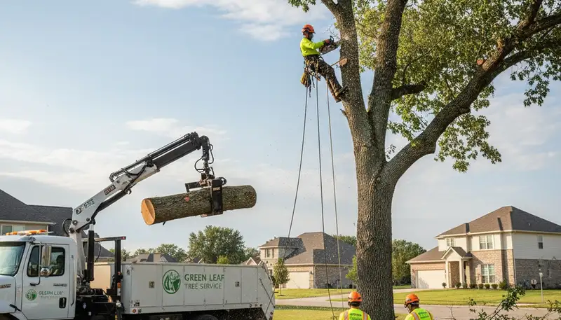 Professional tree removal team working in Indianapolis, IN for safe property and storm clean-up