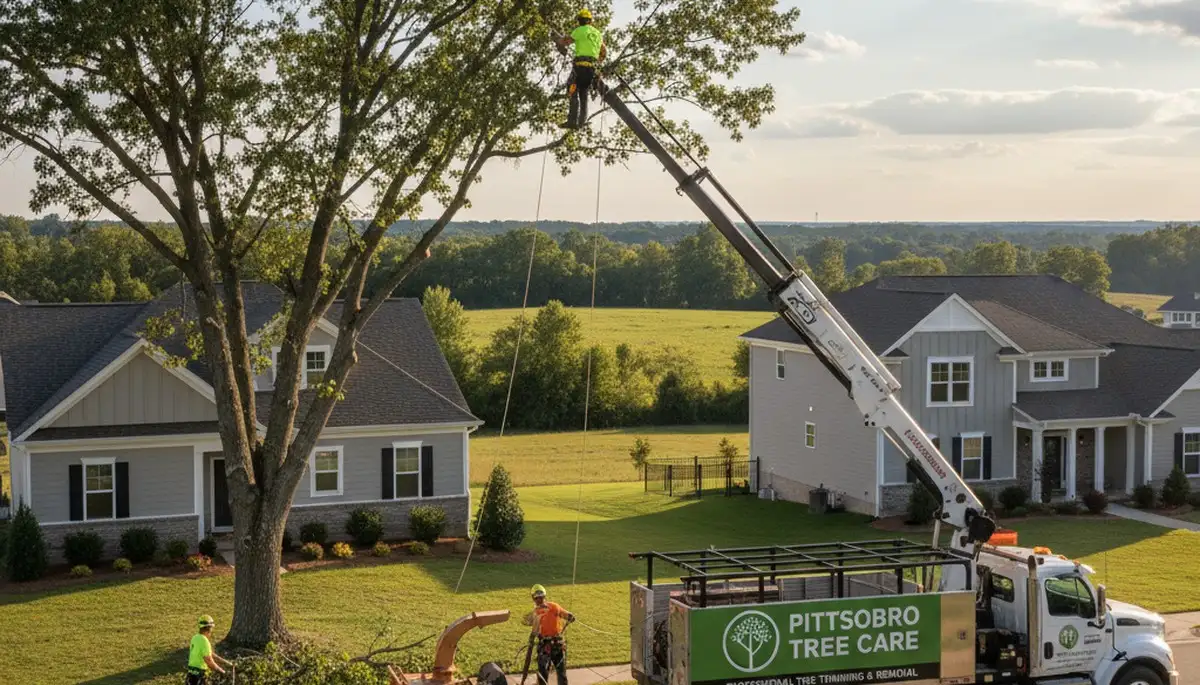 Professional tree removal service in Indianapolis IN safely clearing residential property trees